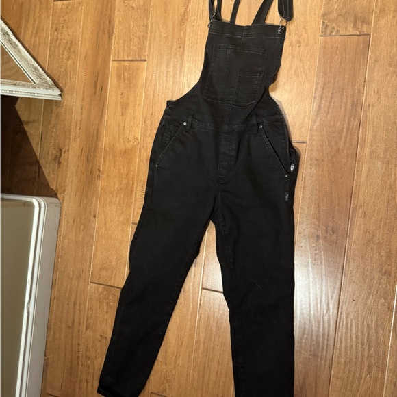 Black Denim Overalls - Picture 1 of 5